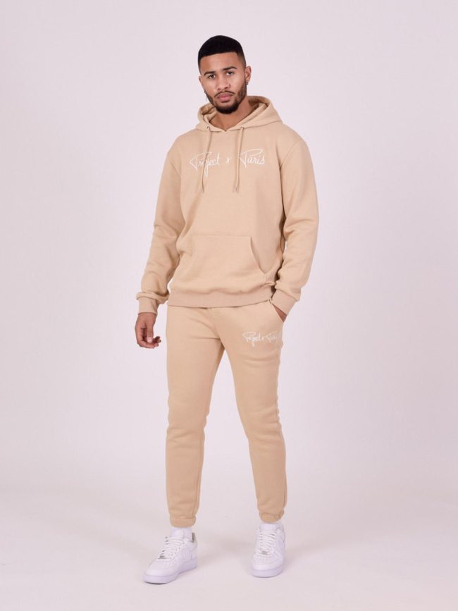 Pantalon jogging logo signature beige adulte - Project X Paris