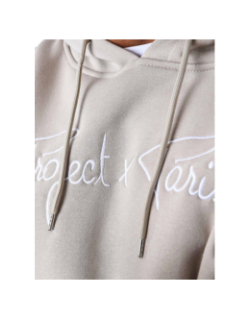 Sweat à capuche logo signature beige adulte - Project X Paris