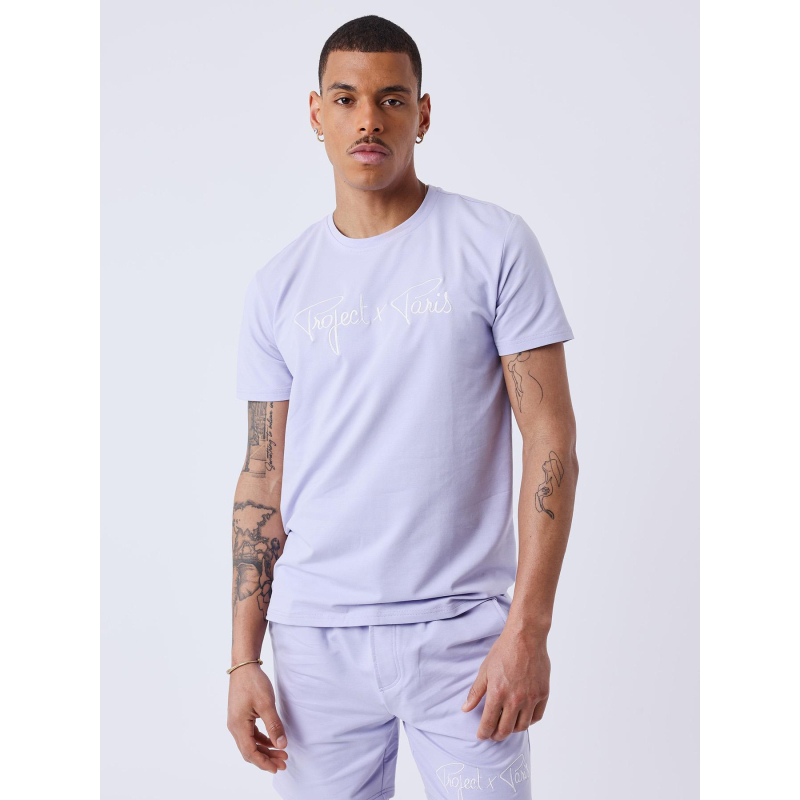 T-shirt à logo signature violet homme - Project X Paris