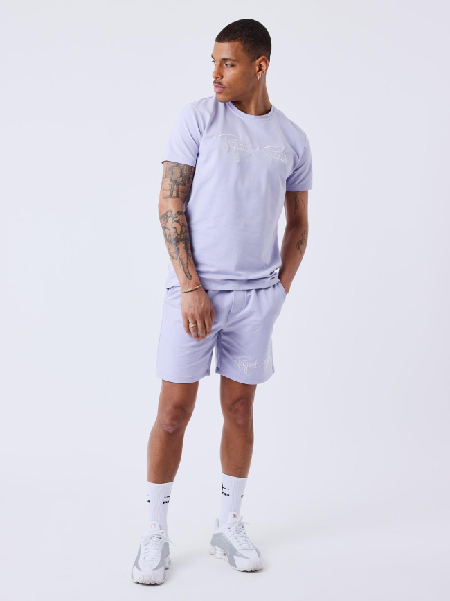 T-shirt à logo signature violet homme - Project X Paris