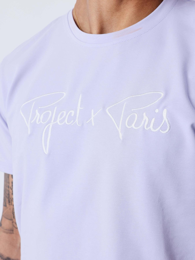 T-shirt à logo signature violet homme - Project X Paris