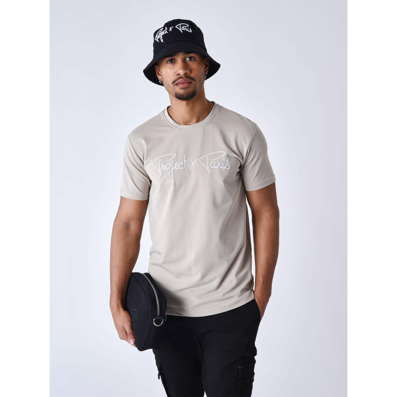 T-shirt à logo signature beige homme - Project X Paris