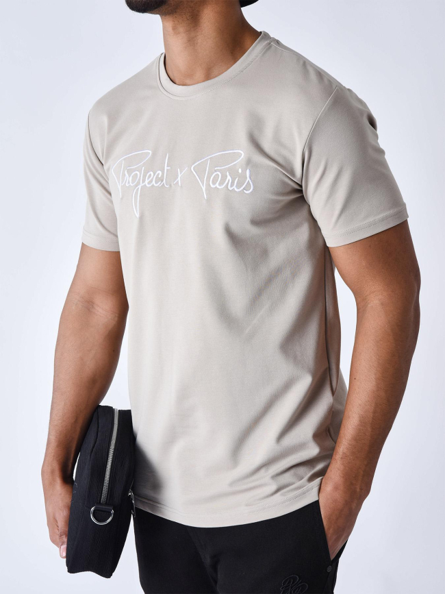 T-shirt à logo signature beige homme - Project X Paris