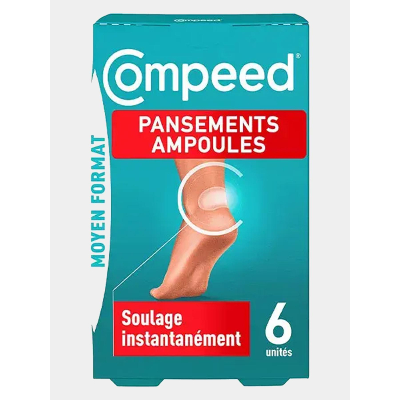 Lot de 6 pansements pour ampoules format moyen - Compeed
