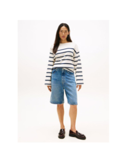 Haut à rayures et col bateau écru femme - Tommy Hilfiger