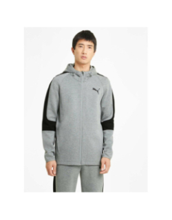 Sweat à capuche zippé evostripe core gris homme - Puma