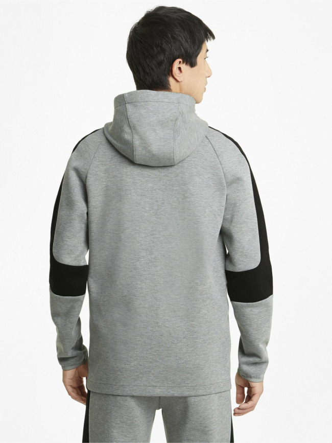 Sweat à capuche zippé evostripe core gris homme - Puma