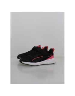 Baskets à scratch flyer lite 3 ps noir rose fille - Puma