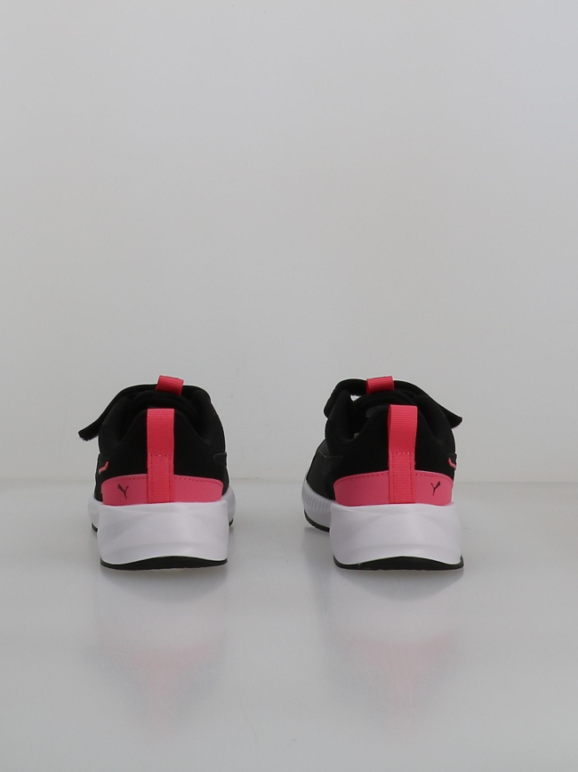 Baskets à scratch flyer lite 3 ps noir rose fille - Puma