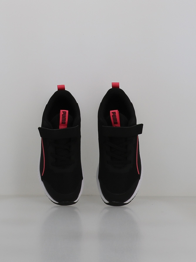 Baskets à scratch flyer lite 3 ps noir rose fille - Puma