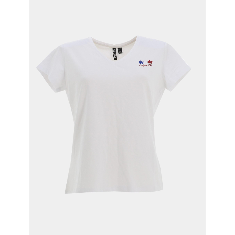 T-shirt serima liberté blanc femme - Pieces