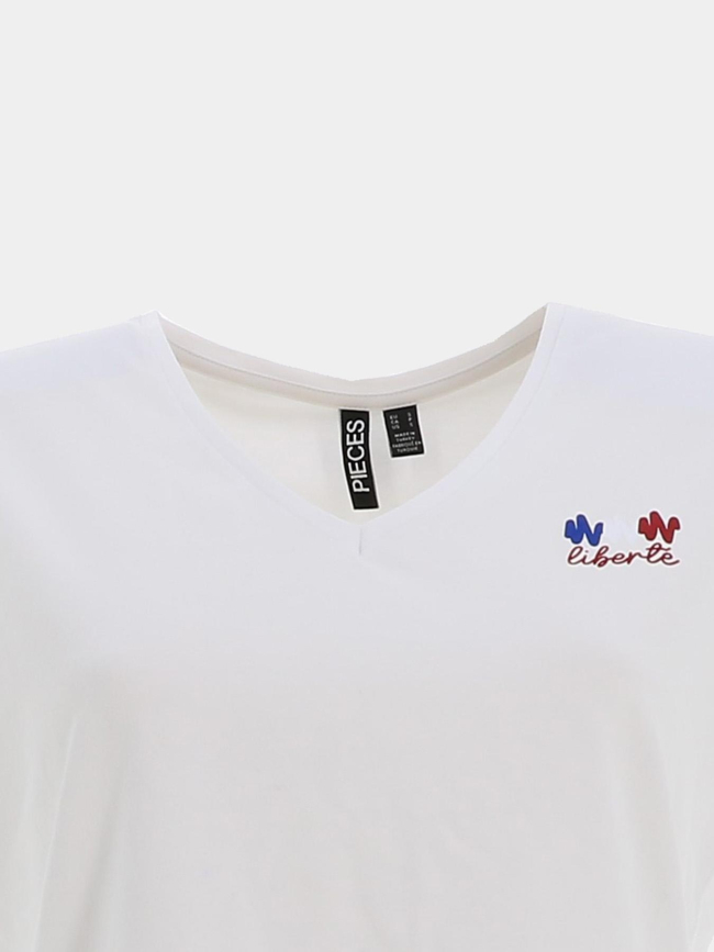 T-shirt serima liberté blanc femme - Pieces