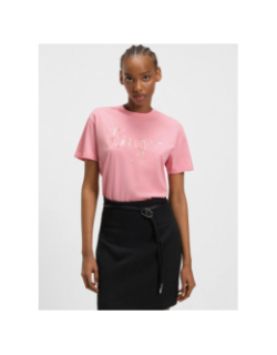 T-shirt logo ruban damacia bright rose femme - Hugo