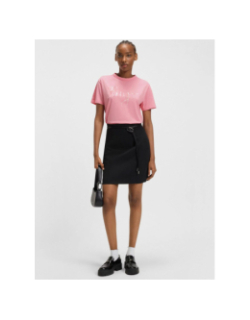 T-shirt logo ruban damacia bright rose femme - Hugo