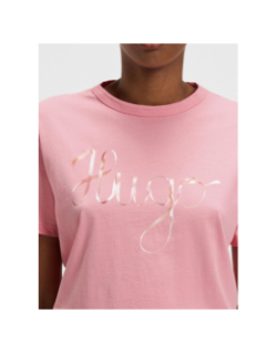 T-shirt logo ruban damacia bright rose femme - Hugo