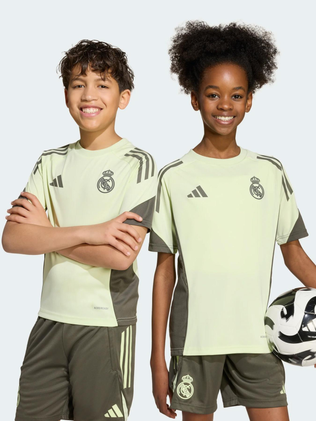 Maillot d'entrainement de football real madrid 25/26 vert enfant - Adidas