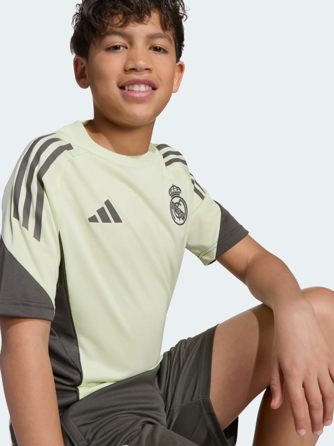 Maillot d'entrainement de football real madrid 25/26 vert enfant - Adidas