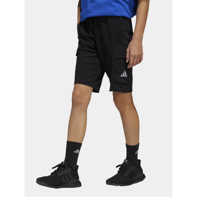 Short cargo molleton noir garçon - Adidas