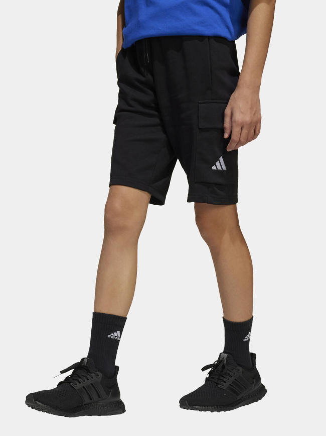 Short cargo molleton noir garçon - Adidas