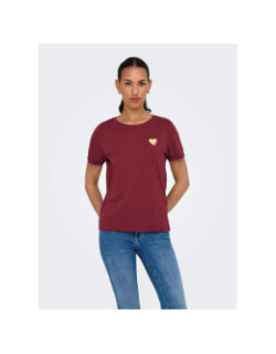 T-shirt kita life bordeaux femme - Only
