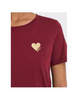 T-shirt kita life bordeaux femme - Only