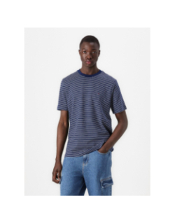 T-shirt rayé regular petit logo bleu homme - Tommy Hilfiger