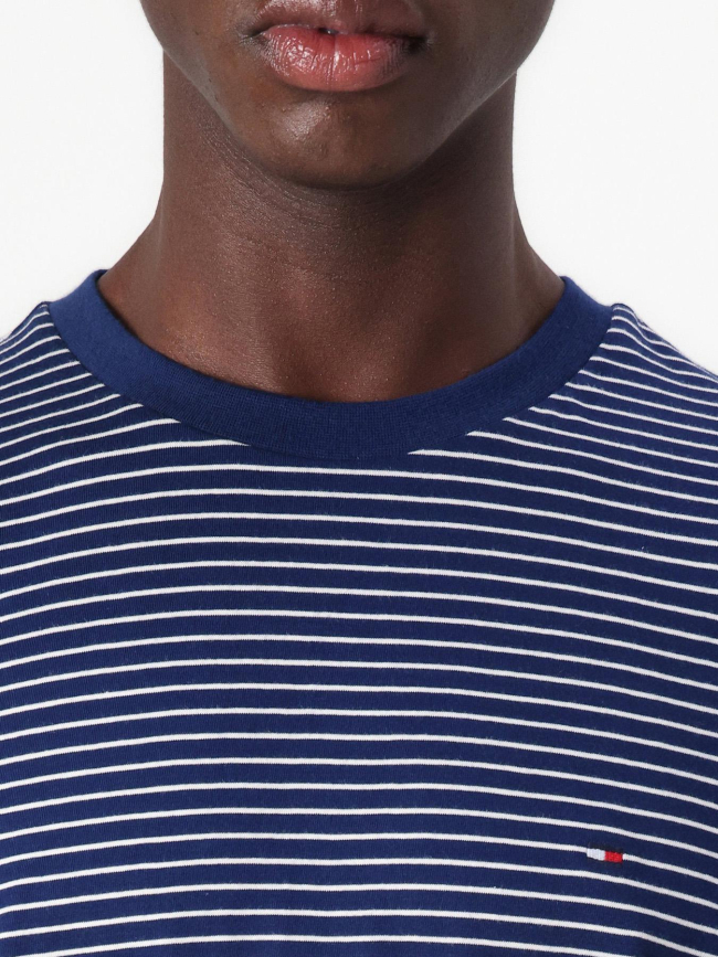 T-shirt rayé regular petit logo bleu homme - Tommy Hilfiger