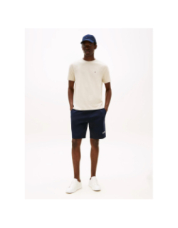 T-shirt regular petit logo beige homme - Tommy Hilfiger