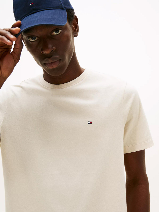 T-shirt regular petit logo beige homme - Tommy Hilfiger
