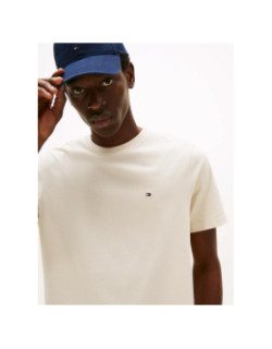 T-shirt regular petit logo beige homme - Tommy Hilfiger