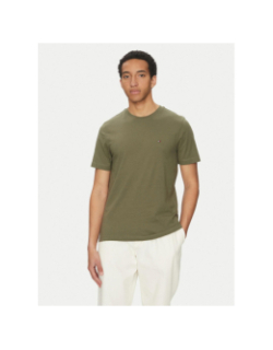 T-shirt regular petit logo kaki homme - Tommy Hilfiger