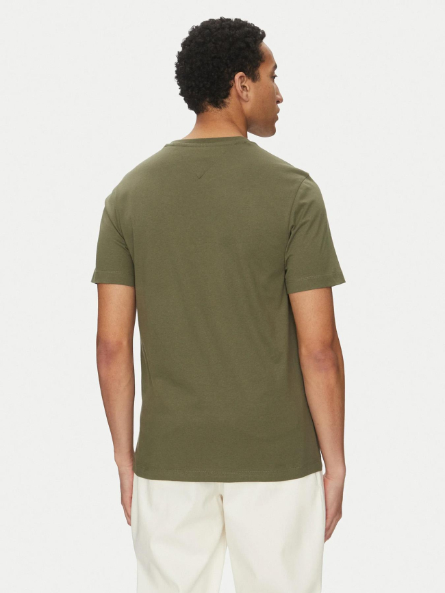 T-shirt regular petit logo kaki homme - Tommy Hilfiger