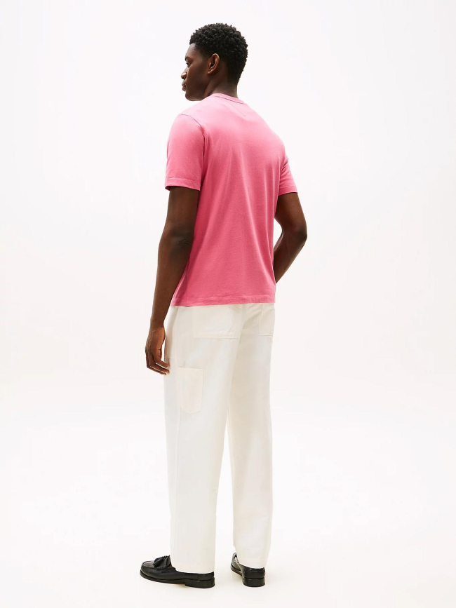 T-shirt regular petit logo vintage rose homme - Tommy Hilfiger