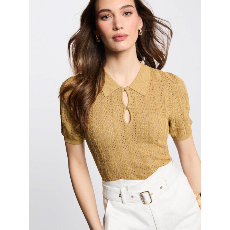 Top en maille cabi moutarde jaune femme - Morgan