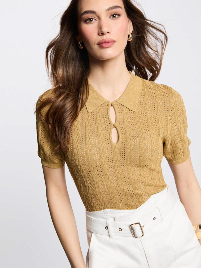 Top en maille cabi moutarde jaune femme - Morgan