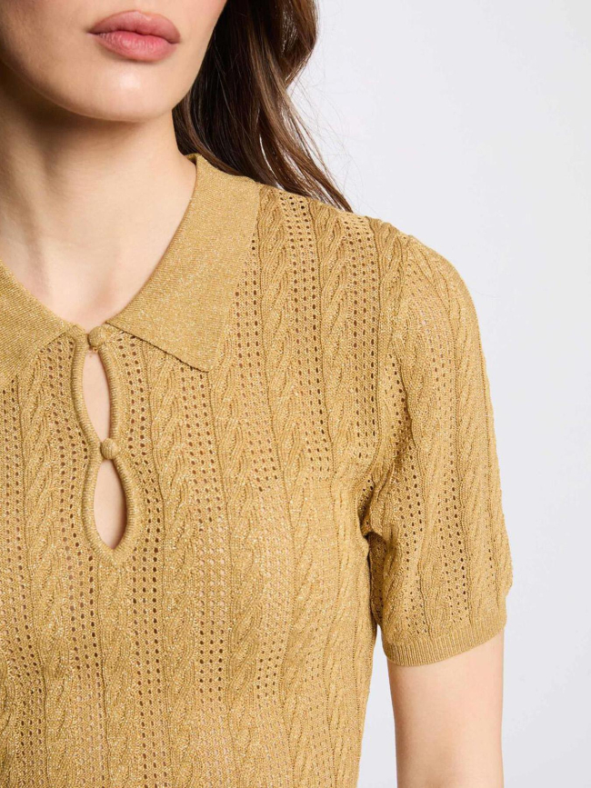 Top en maille cabi moutarde jaune femme - Morgan