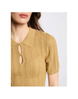 Top en maille cabi moutarde jaune femme - Morgan