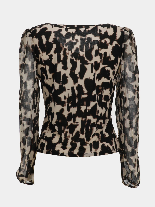 Blouse à motifs trita noir beige femme - Morgan