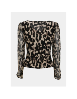 Blouse à motifs trita noir beige femme - Morgan