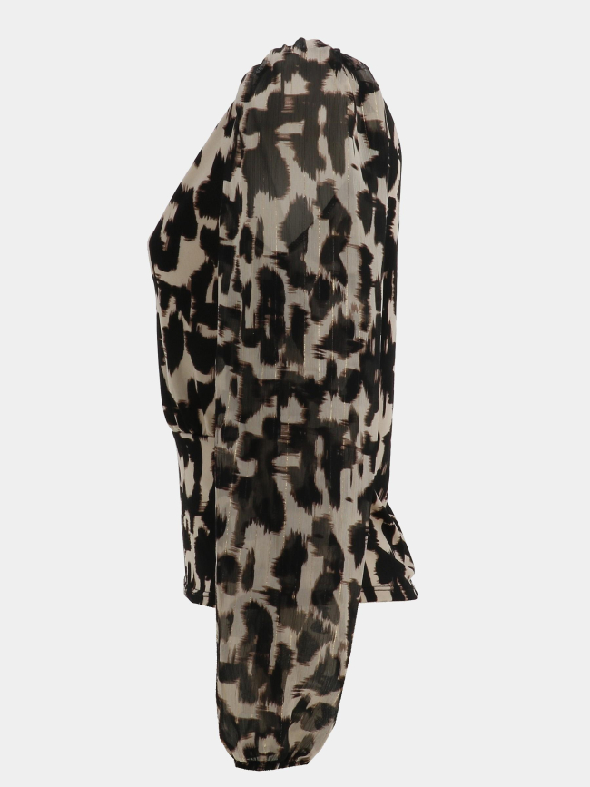Blouse à motifs trita noir beige femme - Morgan