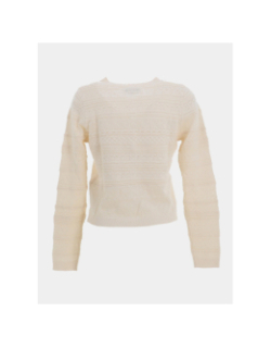 Gilet maille ajouré nahia blanc ivoire femme - Morgan