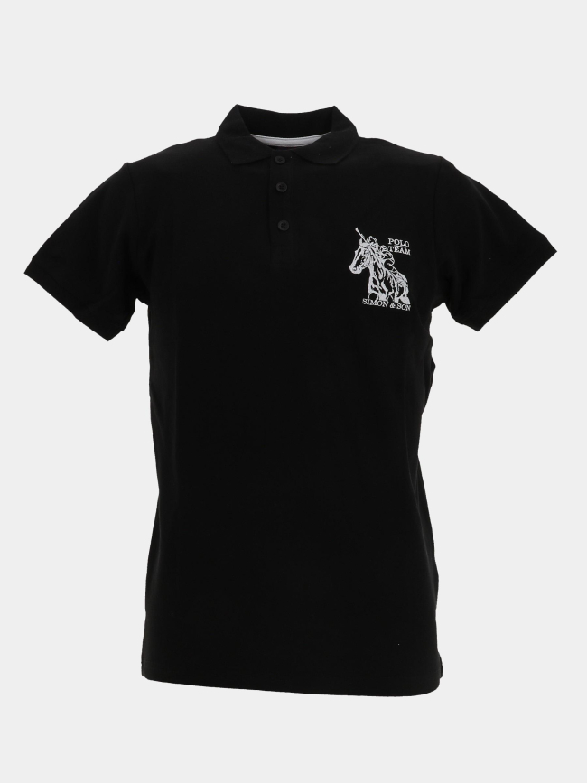 Polo à manches courtes pako noir homme - Polo Team