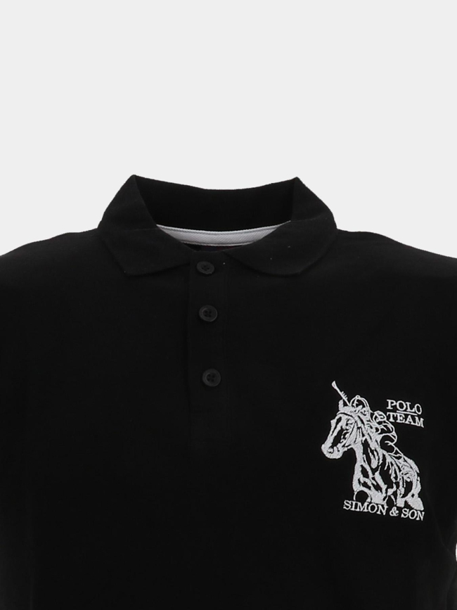 Polo à manches courtes pako noir homme - Polo Team