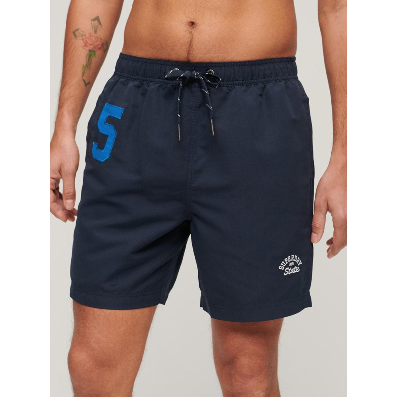 Short de bain vintage polo bleu marine homme - Superdry
