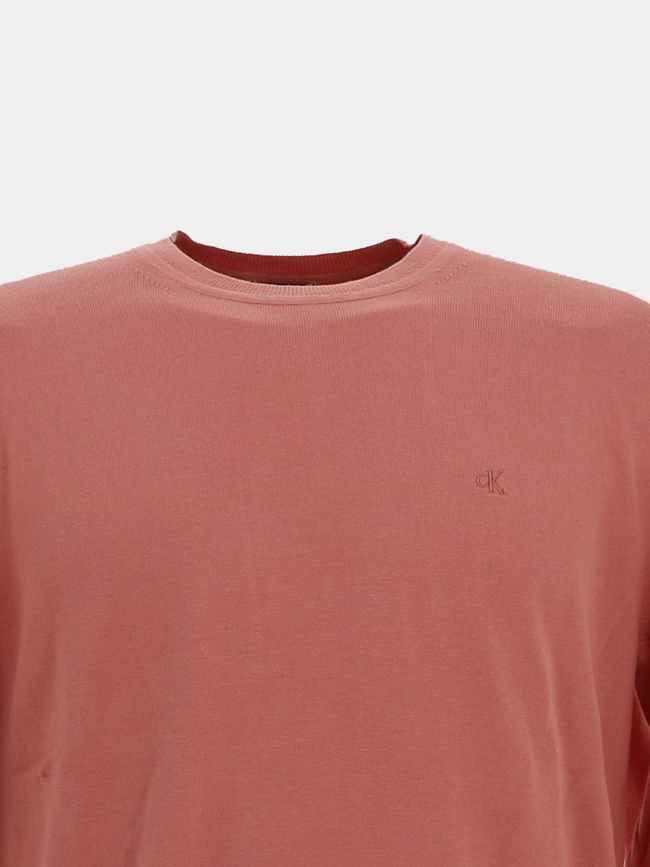 Pull fin uni petit logo rose homme - Calvin Klein