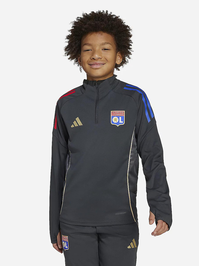 Haut d'entrainement zippé olympique lyonnais 25 gris enfant - Adidas