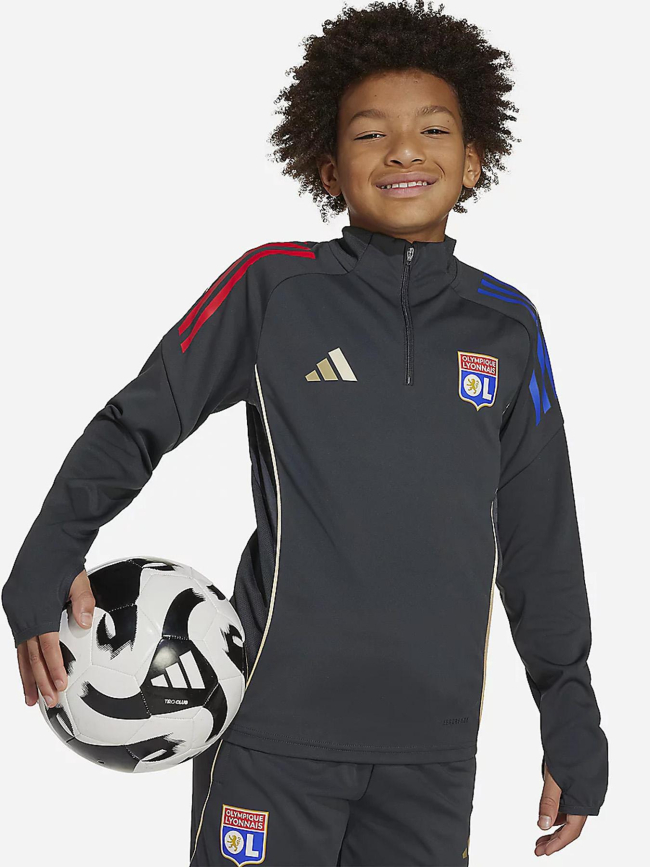Haut d'entrainement zippé olympique lyonnais 25 gris enfant - Adidas