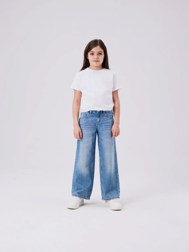 Jean large nkfrose bleu fille - Name It