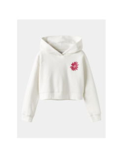 Sweat à capuche crop boxy nkfkory blanc fille - Name It