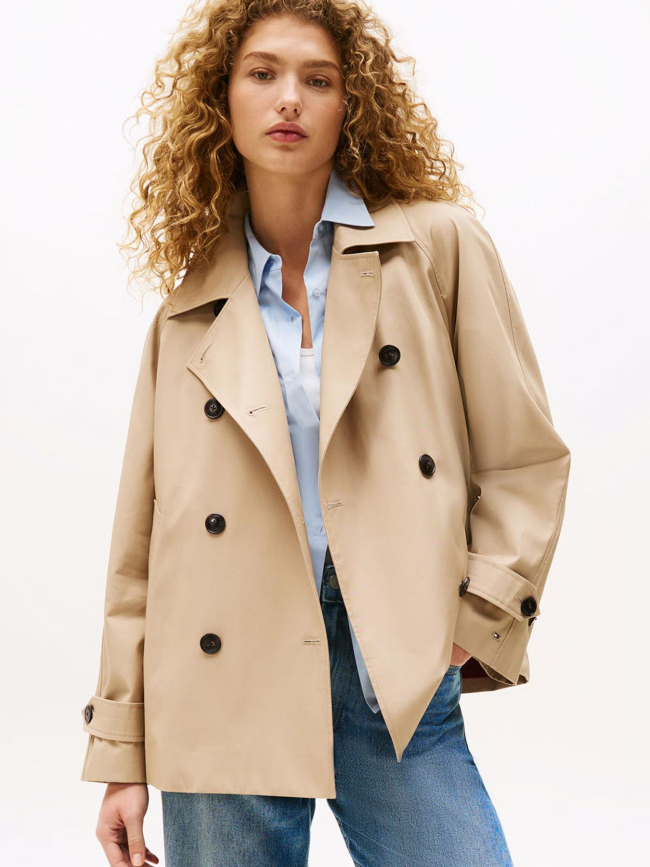 Trench coat court regular beige femme - Tommy Hilfiger